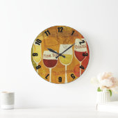 ワイングラスカスタマイズデザイナークロック ラージ壁時計 (ホーム)