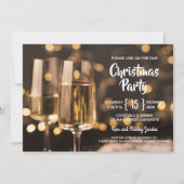 ワイングラスクリスマスホリデー招待状 シーズンカード (正面)