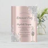 ワイングラスグリッタードリップバラ金ゴールド退職 招待状 (スタンド正面)