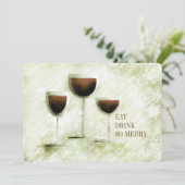 ワイングラスグルメフードクリスマスディナーパーティー シーズンカード (スタンド正面)