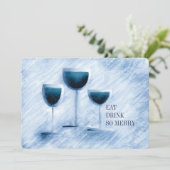 ワイングラスグルメフードクリスマスディナーパーティー シーズンカード (スタンド正面)