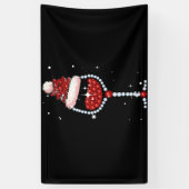 ワイングラスサンタハットクリスマスワインラバーギフト 横断幕 (縦)