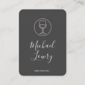 ワイングラスシンプルブラックグレー 名刺 (正面)