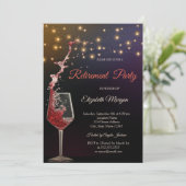 ワイングラススタイリッシュストリングライト退職後 招待状 (スタンド正面)