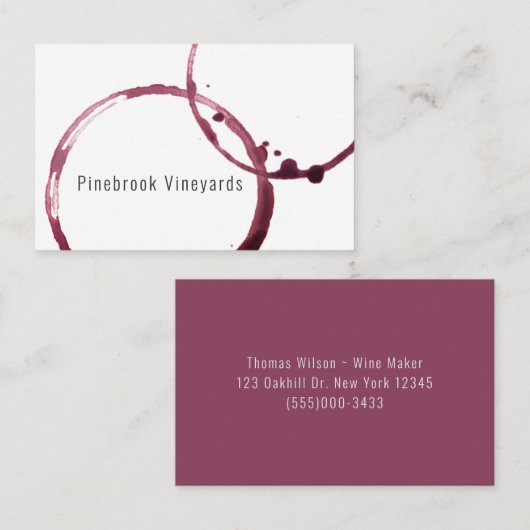 ワイングラスステインビンヤードワイナリー 名刺 (正面/裏面)