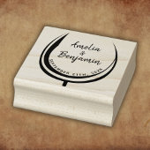 ワイングラスタイポグラフィカップルの名結婚前 ラバースタンプ