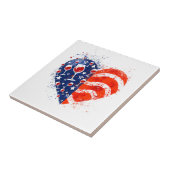 ワイングラスハート7月4日アメリカ愛国者 タイル (側面)