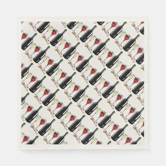 ワイングラスフランスのテーマパーティー紙ナプキンス スタンダードランチョンナプキン (正面)