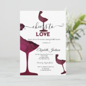 ワイングラスフローラブルゴーニュブライダルシャワー 招待状 (スタンド正面)