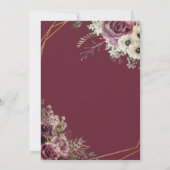 ワイングラスフローラブルゴーニュブライダルシャワー 招待状 (裏面)