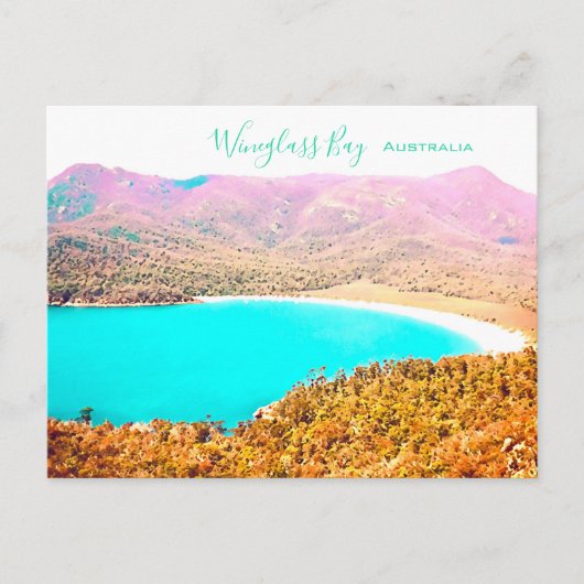 ワイングラスベイタスマニアオーストラリア ポストカード (正面)