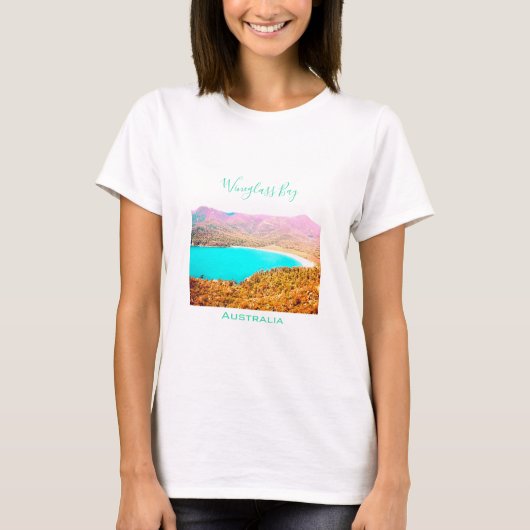 ワイングラスベイタスマニアオーストラリア Tシャツ (正面)