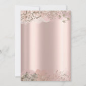 ワイングラスボトルバラ金ゴールド縁どブライダルシャワー 招待状 (裏面)