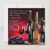ワイングラスボトルワインテイスティングパーティー 招待状 (裏面)