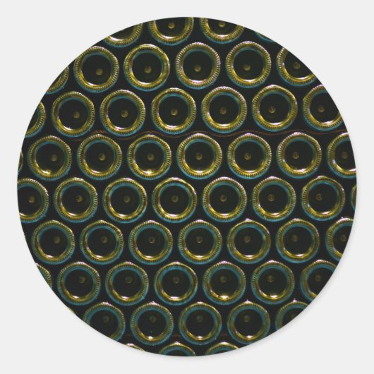 ワイングラスボトル下パターンテクスチャ背景 ラウンドシール (正面)