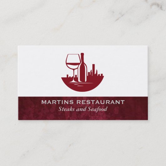 ワイングラスボトル | 都市スカイライン 名刺 (正面)