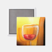 ワイングラスメリー冷凍機磁石を飲む マグネット (正面/裏面)