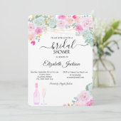 ワイングラスライトシックバラブライダルシャワー 招待状 (スタンド正面)