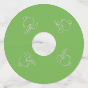 ワイングラスラベル – ハート形葉の ワイングラスタグ