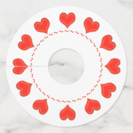 ワイングラスラベル-赤いハート ワイングラスタグ