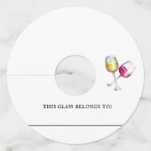 ワイングラスラベルIDマーカー紙カスタマイズ ワイングラスタグ (正面)