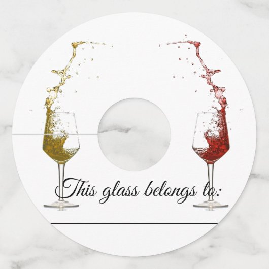 ワイングラスラベルIDマーカー紙カスタマイズ ワイングラスタグ (裏面)