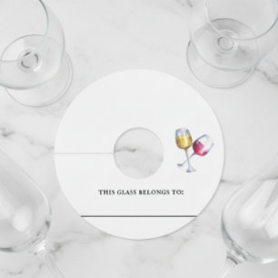 ワイングラスラベルIDマーカー紙カスタマイズ ワイングラスタグ