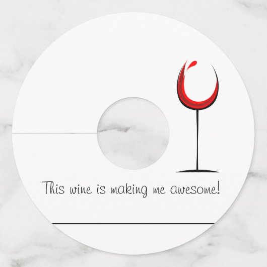 ワイングラスラベルIDマーカー紙 おもしろい ワイングラスタグ (正面)