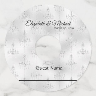 ワイングラスラベルID結婚のシャンデリア ワイングラスタグ