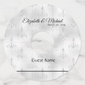 ワイングラスラベルID結婚のシャンデリア ワイングラスタグ (裏面)