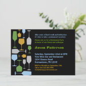 ワイングラスリタイアメントパーティの招待状 招待状 (スタンド正面)