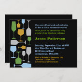 ワイングラスリタイアメントパーティの招待状 招待状 (正面/裏面)