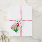 ワイングラスレトロの女性への贈り物応援 ギフトタグ (より糸付き)