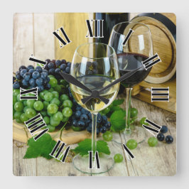 ワイングラス🍷ローマ数字デザイン スクエア壁時計