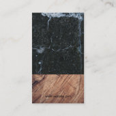 ワイングラス乾杯 | ブラックマーブル | ウッド 名刺 (裏面)