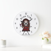 ワイングラス付きスティックガール ラージ壁時計 (ホーム)