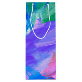 ワイングラス付き水色抽象芸術 ワインギフトバッグ (裏面)