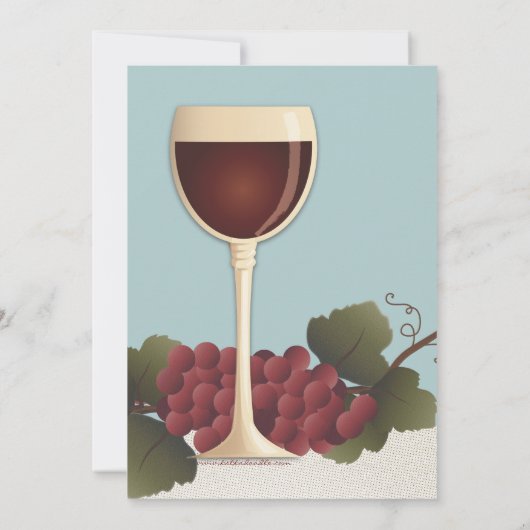ワイングラス及びブドウのワインの試飲のパーティの招待状 招待状 (裏面)