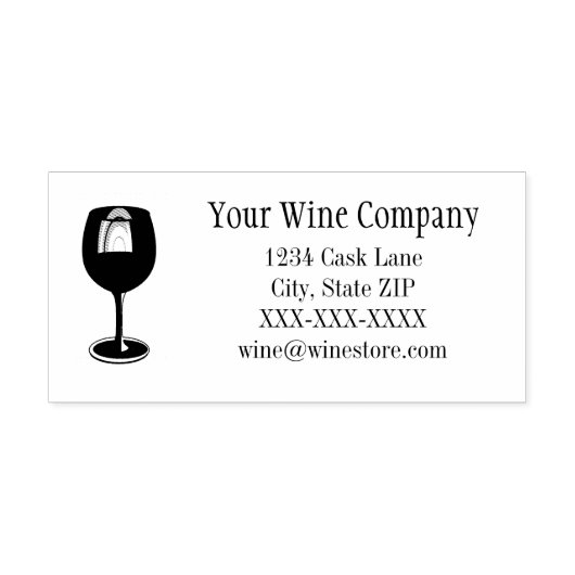 ワイングラス店のカスタムスタンプ ラバースタンプ