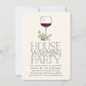 ワイングラス引っ越し祝いパーティーパーティの招待状 招待状 (正面)