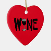 ワイングラス文字 セラミックオーナメント (右)