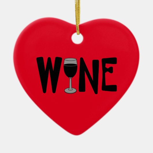 ワイングラス文字 セラミックオーナメント (正面)