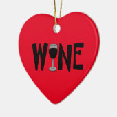 ワイングラス文字 セラミックオーナメント (左)