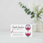 ワイングラス染色 |ワインボトル注ぎ 名刺 (スタンド正面)