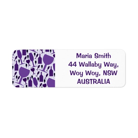 ワイングラス模様 ラベル (正面)