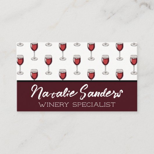ワイングラス模様 |ワイナリー 名刺 (正面)