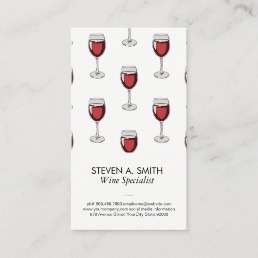 ワイングラス模様 名刺 (正面)