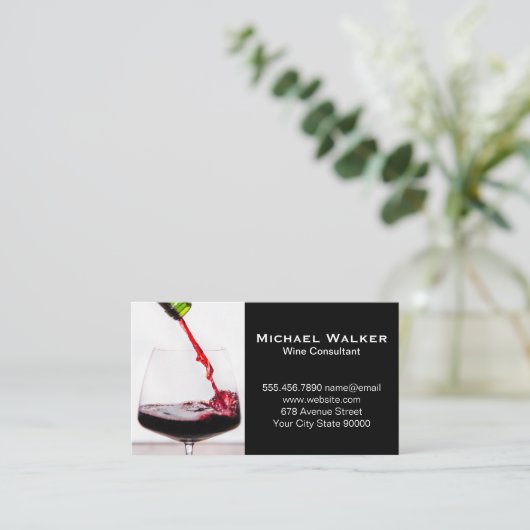 ワイングラス注ぎ 名刺 (スタンド正面)