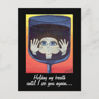 ワイングラス考えの量子キッド ポストカード