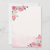 ワイングラス花の水の色の応援愛する 招待状 (裏面)